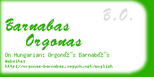 barnabas orgonas business card